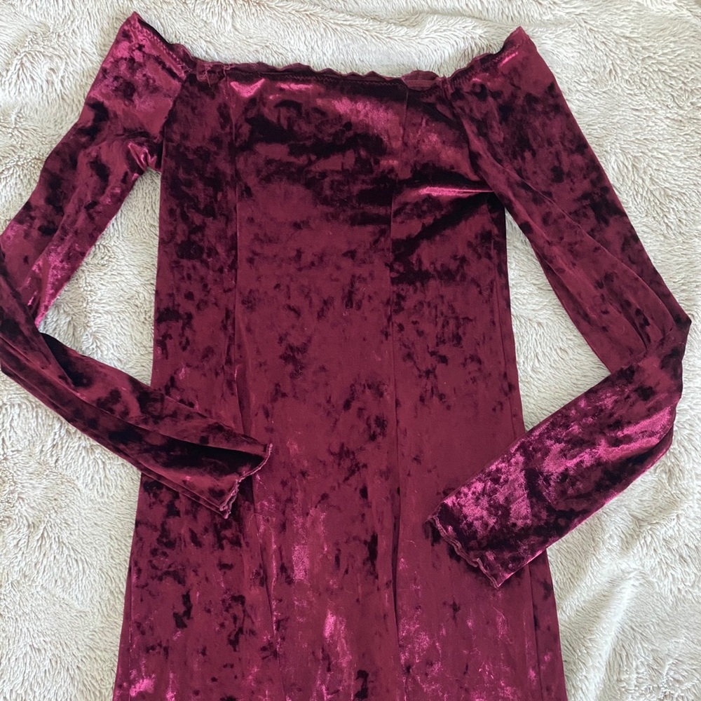 VELVET OFF THE SHOULDER DRESS